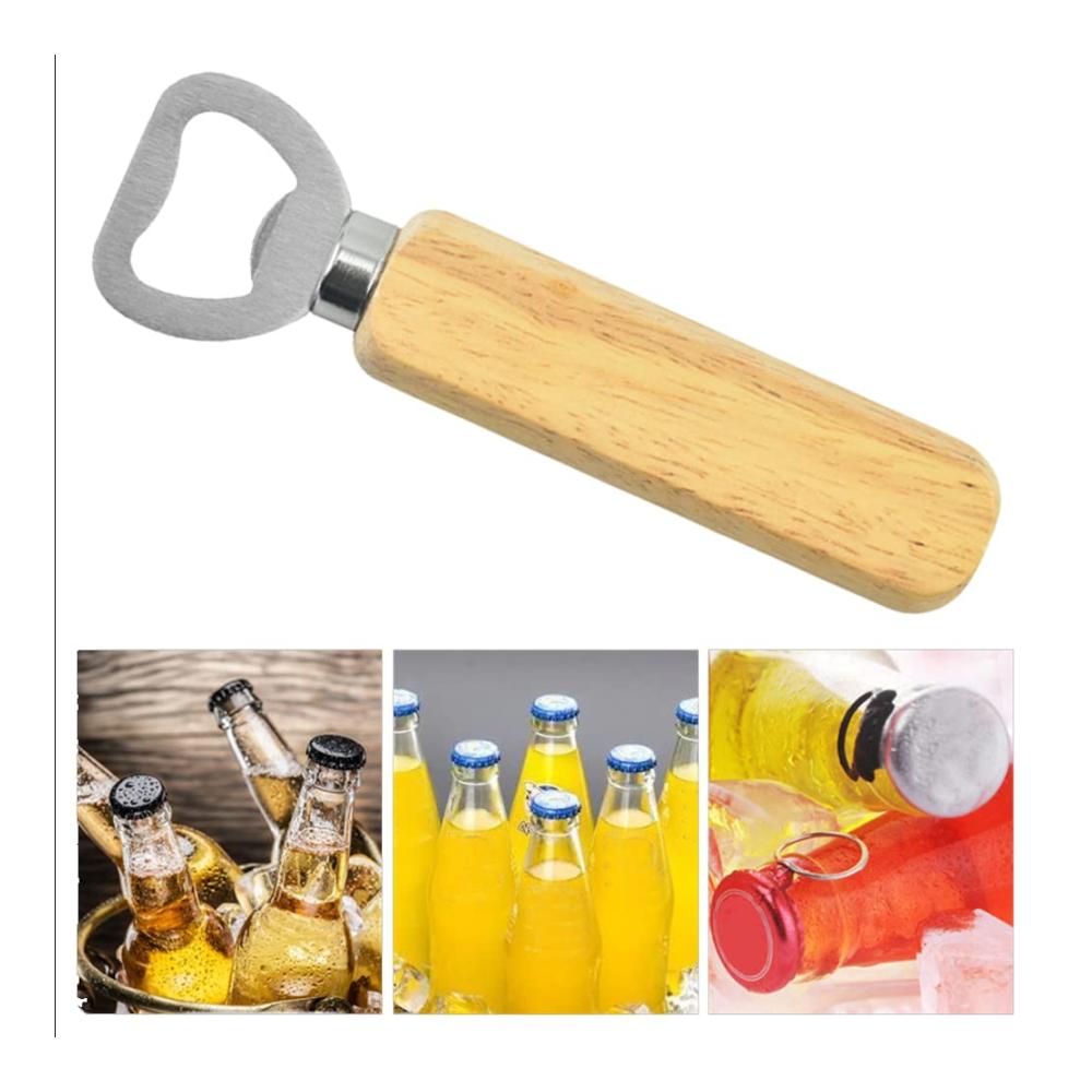 Edelstahl Flaschenöffner-Set mit Holzgriff 10 Stück Eleganter Kapselheber für Bier & Getränke Ideal für Küche Bar & Partys Langlebig & Tragbar Perfektes Geschen