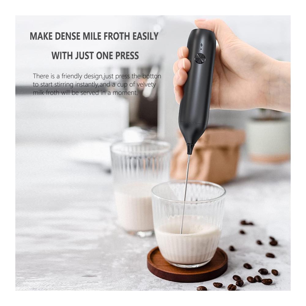 Batteriebetriebener Milchaufschäumer mit Edelstahlständer - Ideal für Kaffee Latte & Cappuccino - Tragbarer Schaumformer für zu Hause und unterwegs