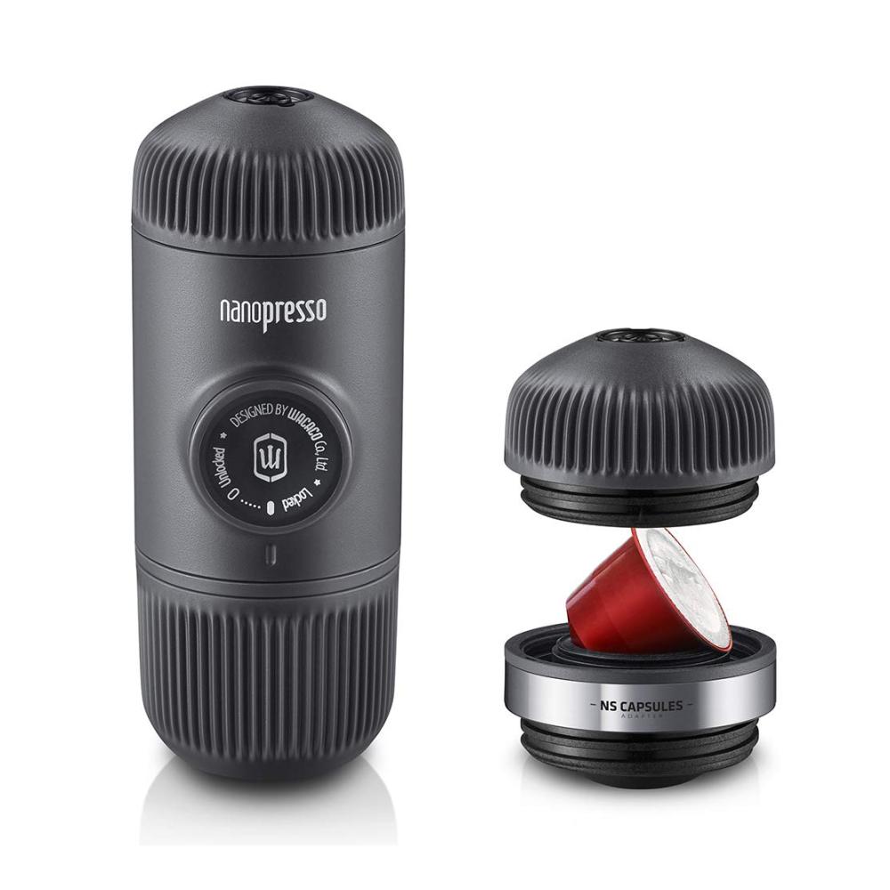 Nanopresso Tragbare Espressomaschine | 1-Tassen-Kaffeemaschinen | Aktualisierte Minipresso-Version | 18 bar Druck | Ideal für Camping & Reisen | Manuell betrieben | Kompakt & Leistungsstark