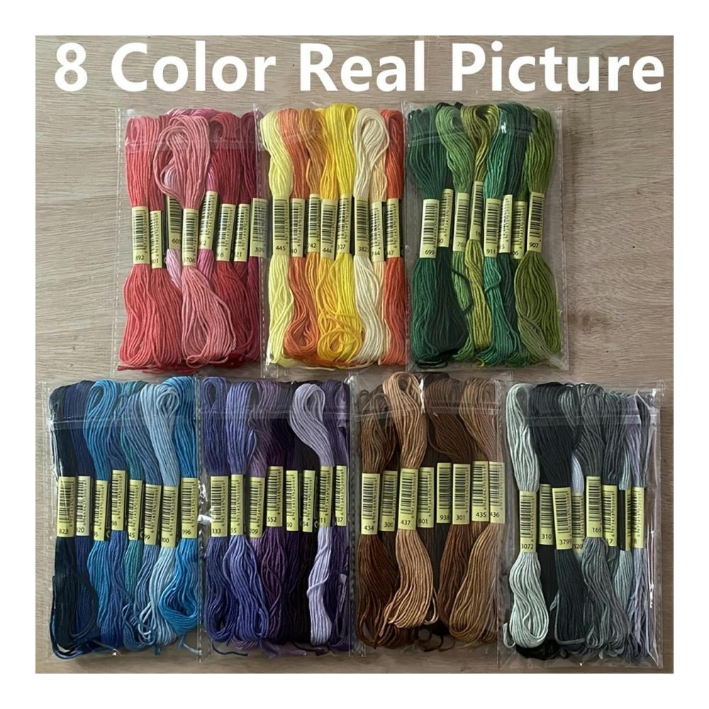 Premium Stick- & Nähgarn Set - 447 Farben Kreuzstich-Garn für Nähen & Stickerei - Inkl. 6 Stränge pro Farbe - Hochwertiges Handarbeitszubehör
