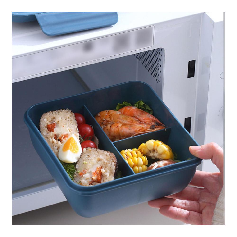 Organisierte Lunchboxen für unterwegs | Lunchbox mit 3 Fächern | Ideale Lebensmittelaufbewahrung für Schule und Arbeit