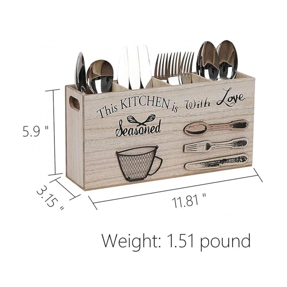Optimieren Sie Ihre Küchenorganisation mit dem Bambus Besteck Gestell – Die ideale Lösung für Besteckeinsätze! Western Food Geteilt Besteck Box aus Holz für Gabeln Löffel und Messer. Stilvoll und funktional geeignet für jede Küchenum