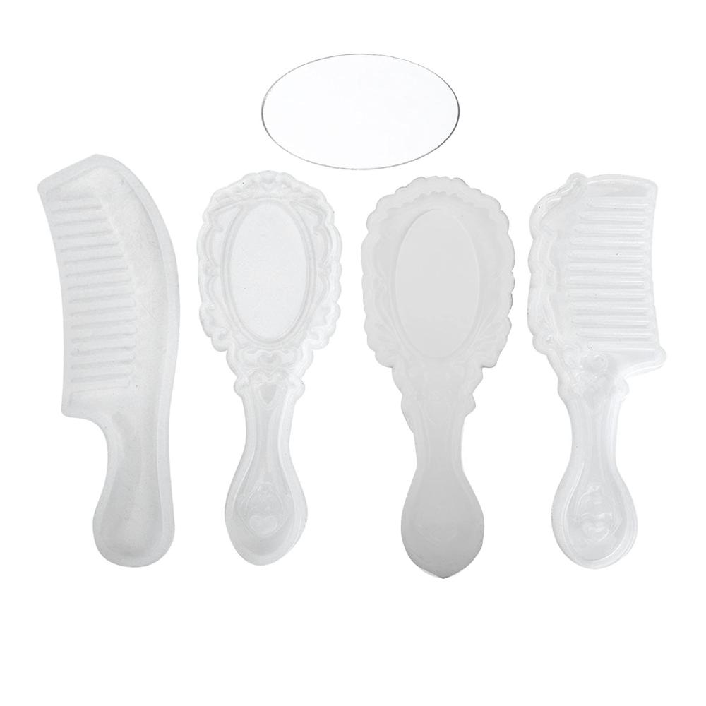 Gießofen-Set für DIY-Hobbyisten 5-teiliges Silikonform-Kit für Spiegel und Kämme - Perfekt für Handwerker und Bastler - Wiederverwendbare Formen für kreative Projekte