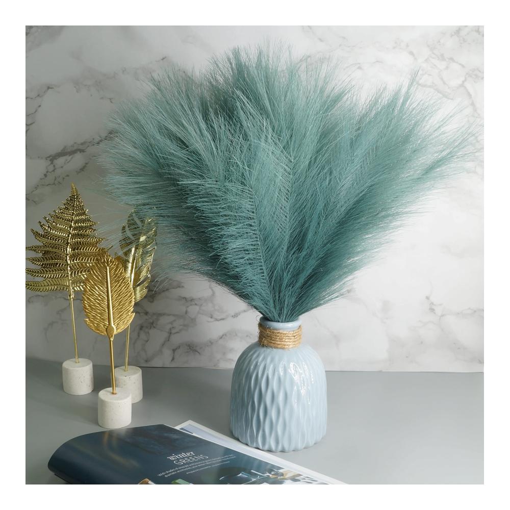 Getrocknete Pflanzen Künstliches Pampasgras Set - 45 cm flauschige Zweige für Boho Hochzeit & Weihnachtsdekoration Tafelaufsatz & Blumenarrangement im Zuh