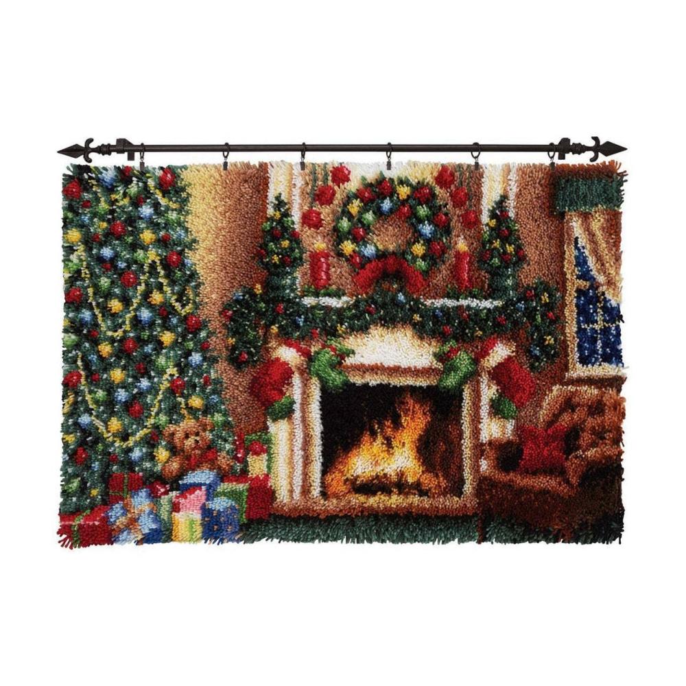 Entdecken Sie die Kreativität mit unseren Knüpf-Sets für DIY Teppichherstellung | Komplettset für Kinder & Erwachsene | Ideal für Weihnachten & Heimdekoration | Inklusive Knüpfhaken und Anleitung | 60x42cm