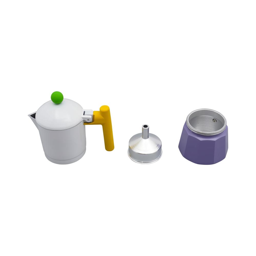 Erleben Sie vollmundigen Genuss! Espressokocher - Ikonische Moka-Kanne für den Herd Lila Aluminium 150ml - Kaffeekocher für aromatischen Kaffeegenuss