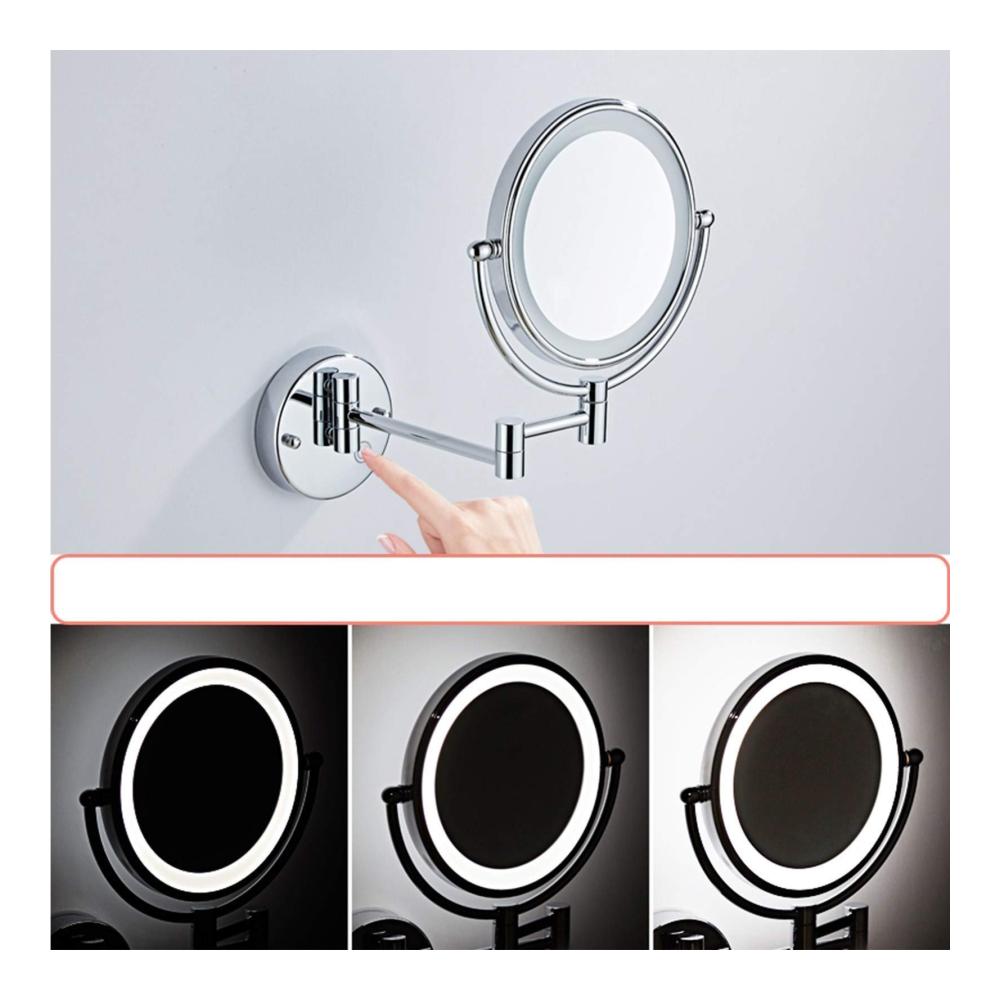 Entdecken Sie den Luxus Wandmontierter Rasierspiegel mit 5-facher Vergrößerung LED-Lichtern & 360° drehbarem Design. Kosmetikspiegel mit Ausziehfunktion für ultimative Präzision. Der ideale doppelseitige Badezimmerspiegel für die Dusche – beschlagfrei und stilvoll. Perfektes Grooming für jeden Tag
