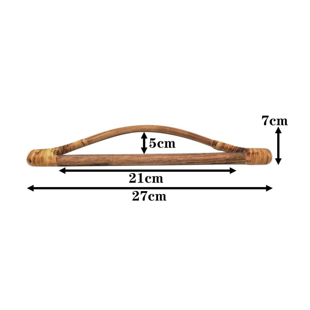 2er Set Taschengriffe aus Bambus | Holzgriffe für Taschenherstellung | Rattan gewebte Griffe für DIY Handtaschen | Dekorative Holzgriffe als Taschenzubehör | Robuste Taschengriffe für individuelle Kreationen