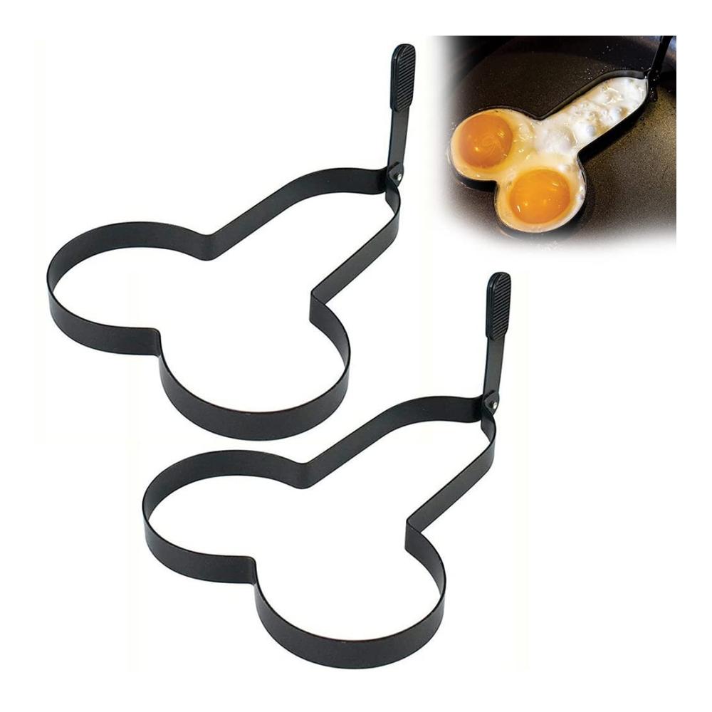 Kreative Omelettpfannen Edelstahl Ei Ring mit Antihaftbeschichtung und Griff. Perfekt für lustige Spiegelei-Formen und müheloses Kochen von Omeletts und Pfannkuchen