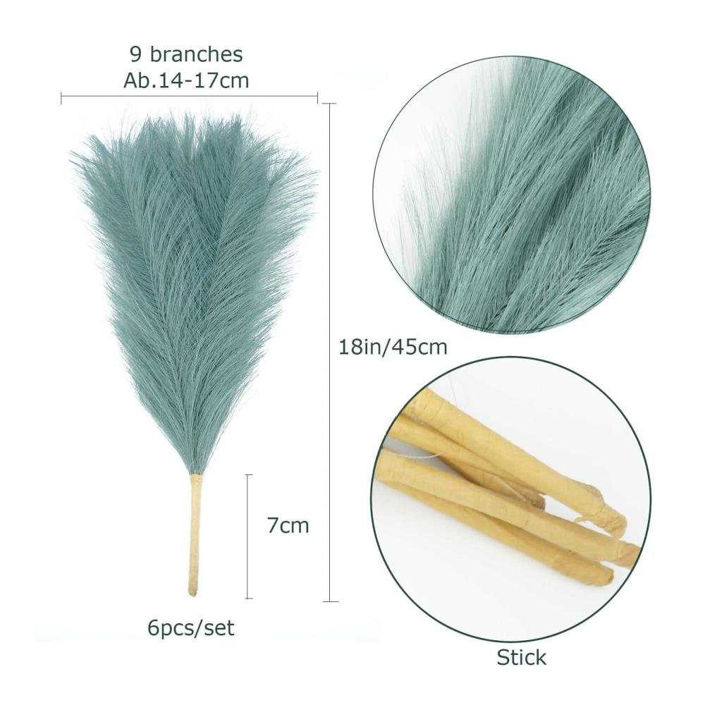 Getrocknete Pflanzen Künstliches Pampasgras Set - 45 cm flauschige Zweige für Boho Hochzeit & Weihnachtsdekoration Tafelaufsatz & Blumenarrangement im Zuh