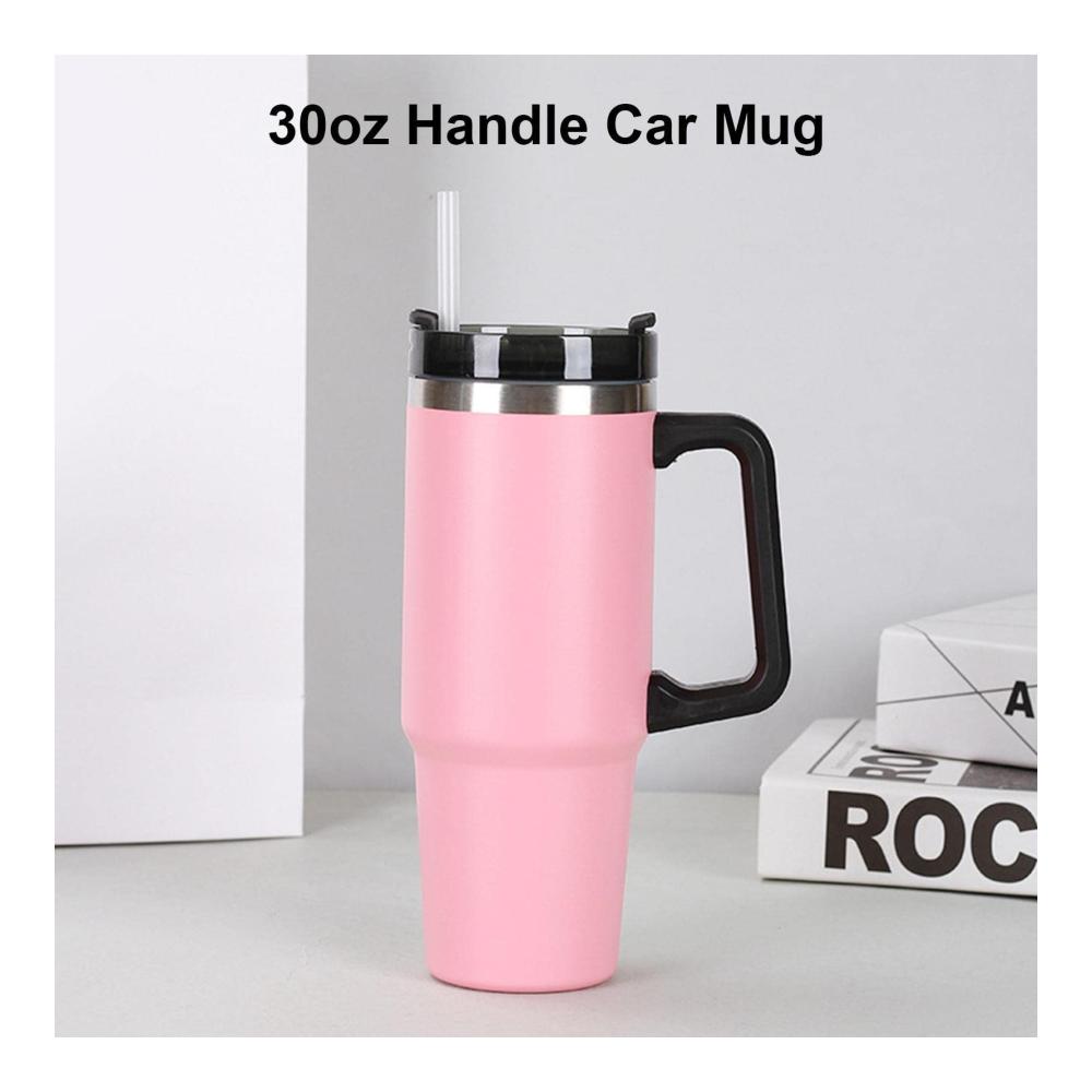 Genießen Sie Ihre Getränke unterwegs! Edelstahlbecher mit Deckel und Strohhalm - Thermobecher für Outdoor-Aktivitäten - Wiederverwendbar und isoliert - 30oz/900ml Kapazität - Perfekt für unterwegs