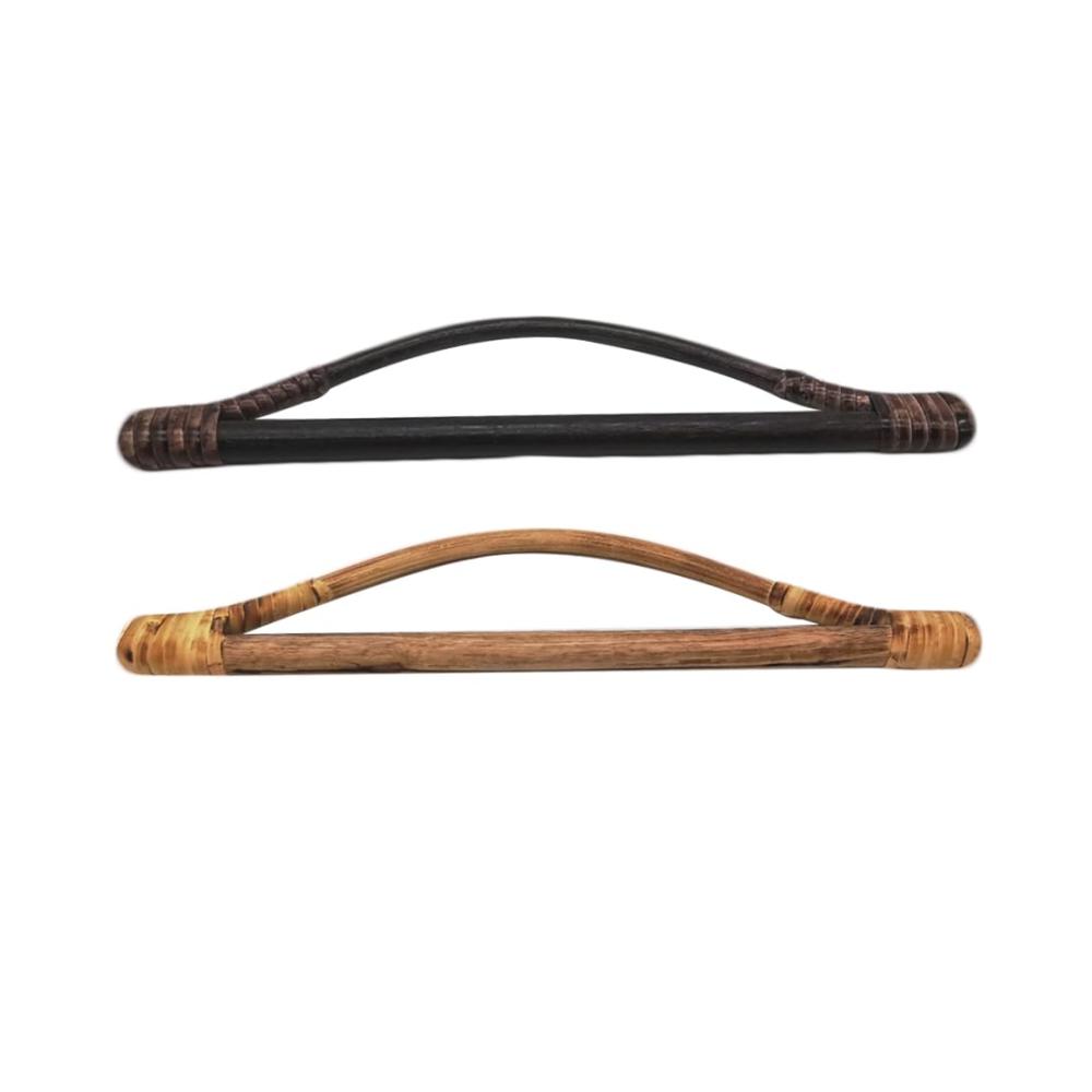 2er Set Taschengriffe aus Bambus | Holzgriffe für Taschenherstellung | Rattan gewebte Griffe für DIY Handtaschen | Dekorative Holzgriffe als Taschenzubehör | Robuste Taschengriffe für individuelle Kreationen