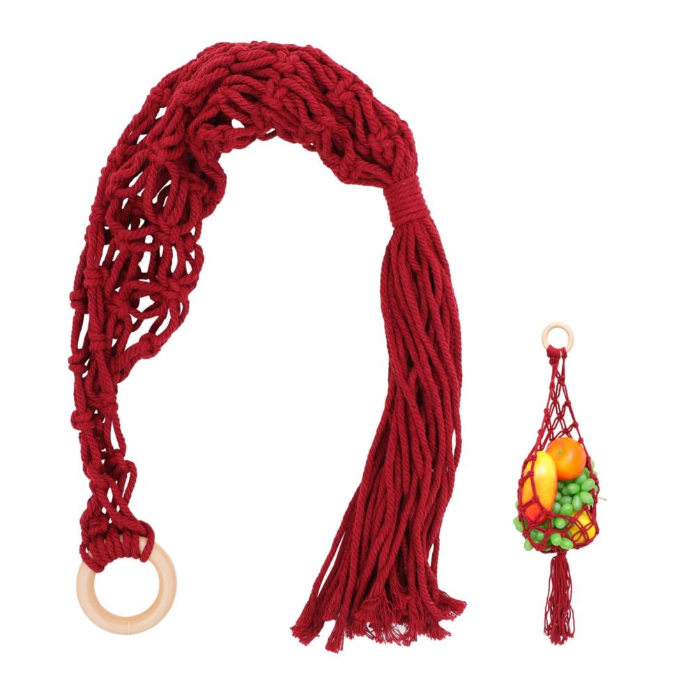 Nachhaltige Wiederverwendbare Beutel & Taschen Boho Makramee Wandkorb für Obst & Gemüse | Frische Aufbewahrungstasche mit Stil | Praktische Einkaufstasche & Deko | Umweltfreundliche Fruchttasche