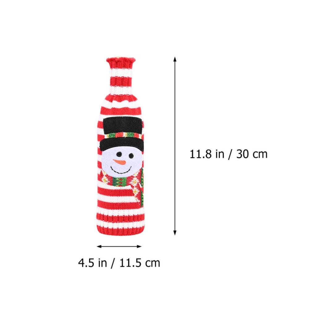 2er Pack Weihnachts Weinflaschen Pullover – Niedliche Strickärmel für Flaschenkörbe & -träger – Schneemann und Rentier Flaschenkleider – Perfekte Weihnachtsdeko