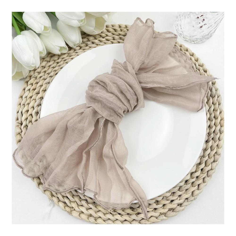 Luxuriöse Küchentextilien 10er-Pack Stoffservietten 50x50 cm elegantes Lila-Beige Design rustikale Eleganz für Abendessen & Café-Dekor weiche Baumwolle perfekt gefaltet