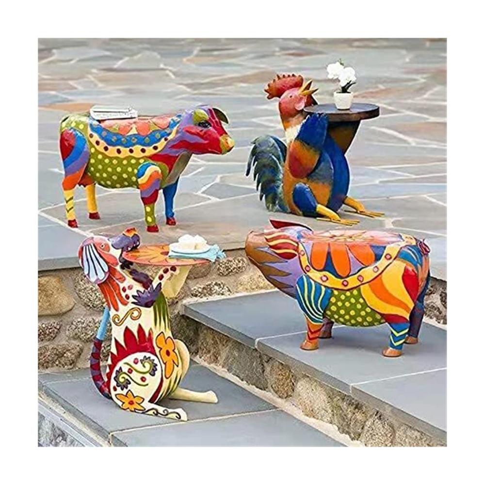 Bunte Tierfigur Spaßstatue | Kreative Skulpturen & Dekoration | Abstraktes Kunstornament | Kunstharzhalter für Wohnzimmer | Statuen & Tierdekore für Beistelltisch | Dekorative Kunstharzornamente