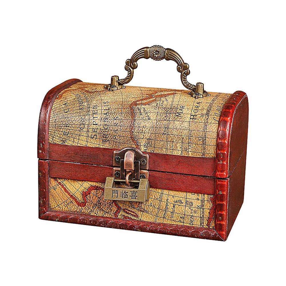Entdecken Sie den Charme von Boxen & Kästen mit unserer exquisiten Schatzkiste aus Holz – Kleine Truhenkiste im Vintage-Stil mit Schloss und Griff. Perfekt für Schmuck Andenken Münzsammlungen und stilvolle Wohndekoration. Hochwertige Holztruhe für zeitlose Eleganz