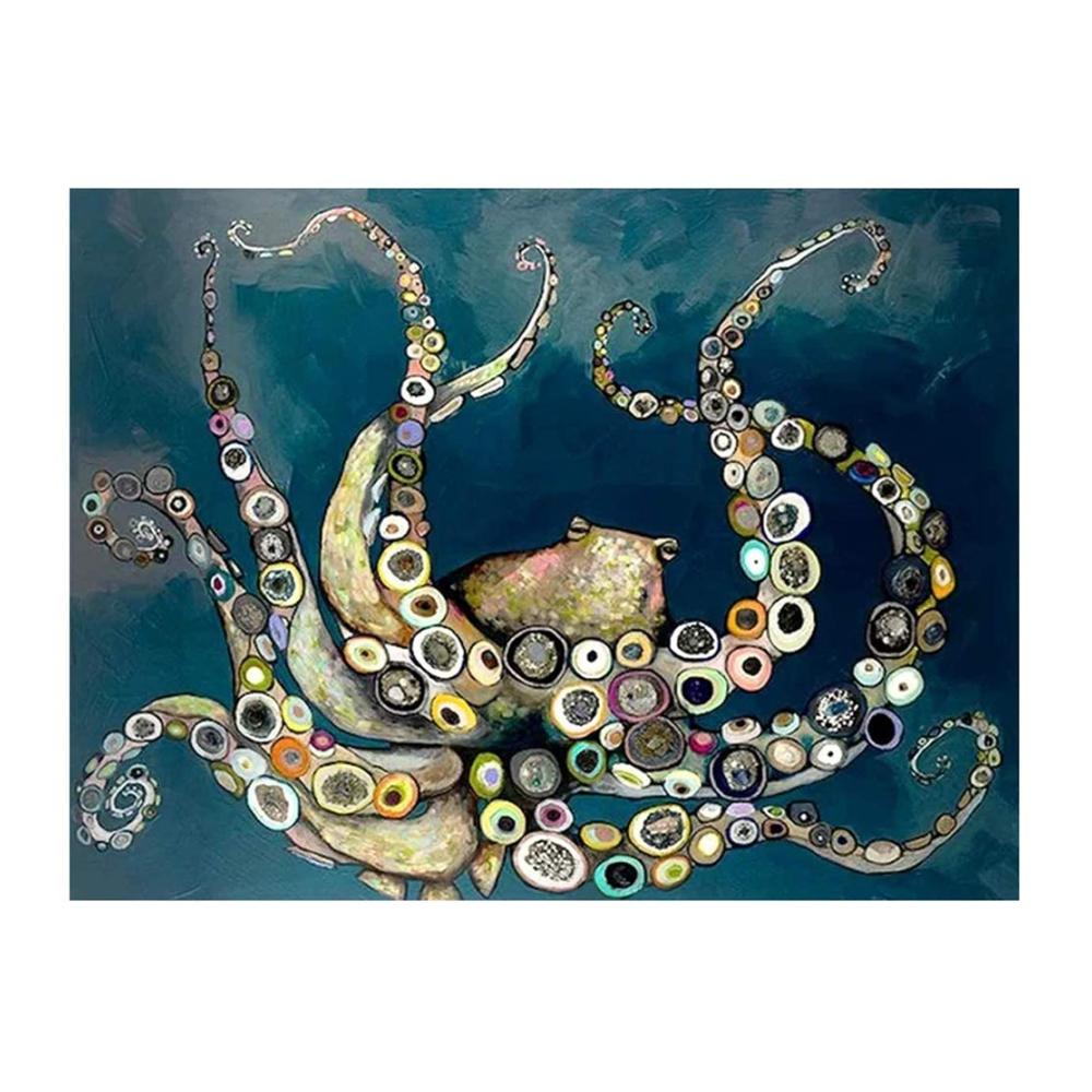 Kreatives DIY-Set Hochwertiges Zubehör für Leinwände – Gestalte dein eigenes Meisterwerk mit exquisitem Octopus-Muster alles in einem Set