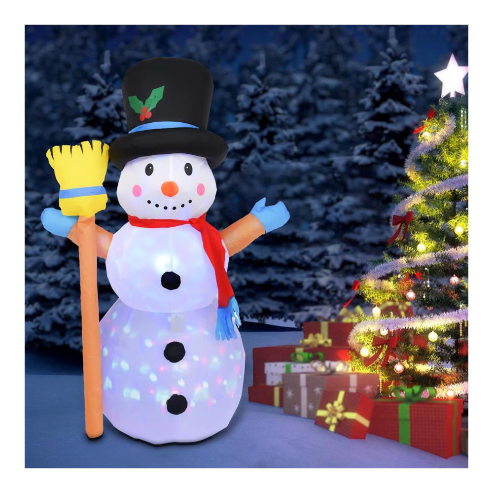 Aufblasbarer Weihnachtsmann & Schneemann Torbogen - Riesiger 8 FT Zierschmuck für Ihren Hof - Wasserdichte Außendekoration mit 9 LED-Lichtern - Beleuchten Sie Ihr Zuhause festlich