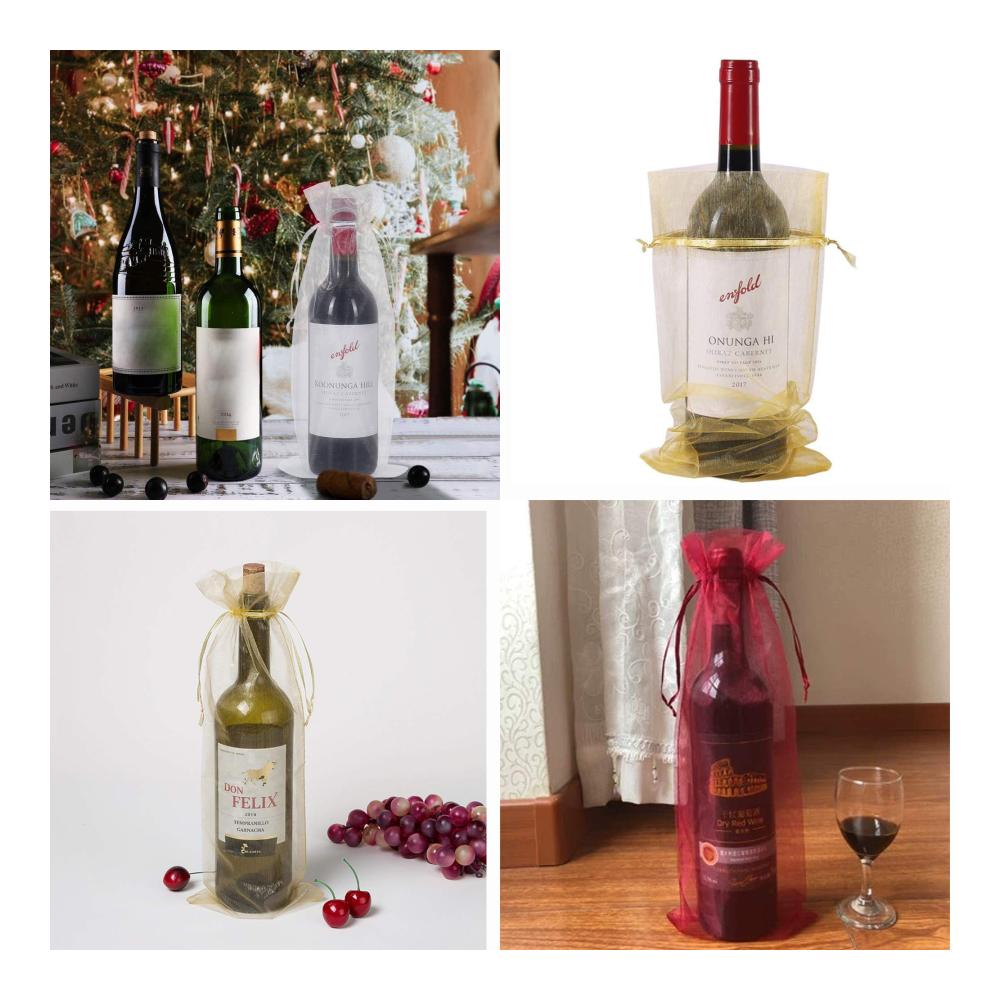 Luxus Sommelier-Sets 30 Stück Weinbeutel Organza für stilvolle Weinpräsentationen - Perfekt für Hochzeiten Geburtstage & Feiern. Wein & Champagner stilvoll verpacken