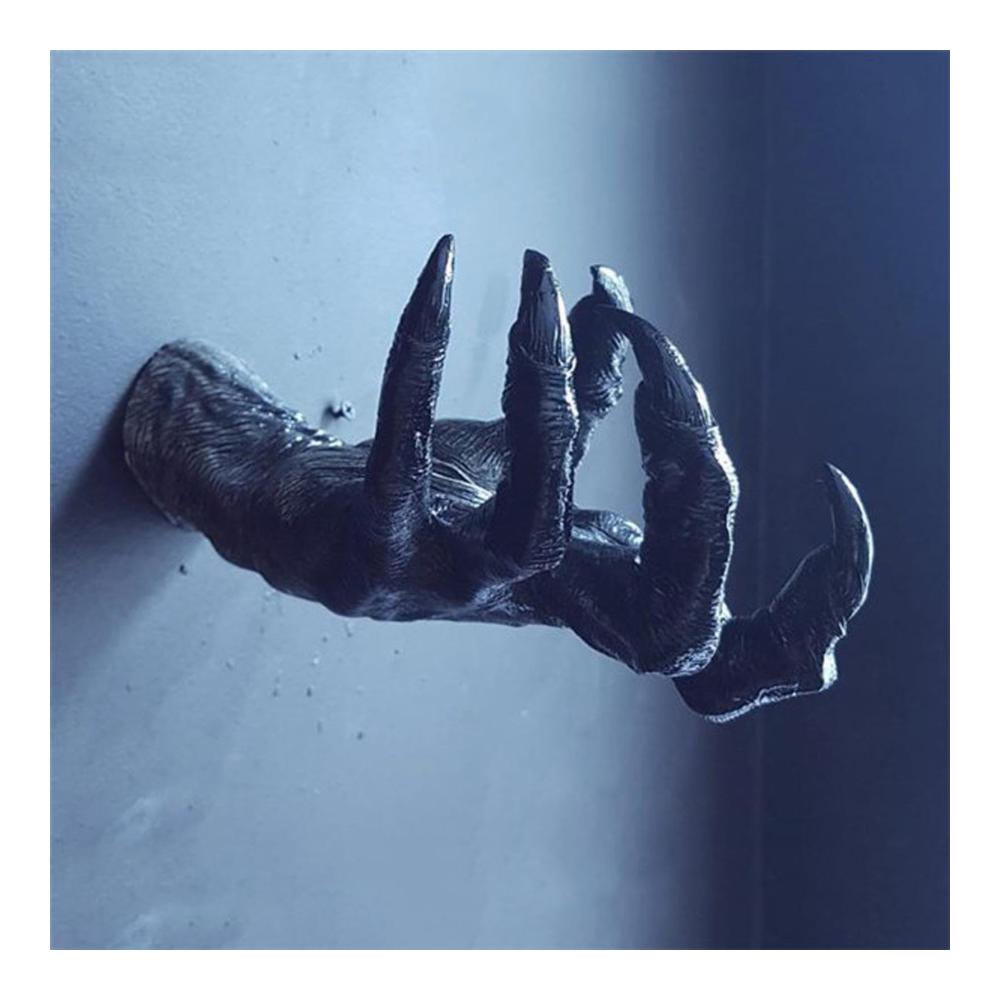 Entdecke die düstere Schönheit Gothic-Horror-Wandskulptur Hexendämonen-Hand – Ästhetische Kunst aus Harz für Zimmer & Outdoor - Handgefertigte Retro-Wandkunst & Schlüsselhalter