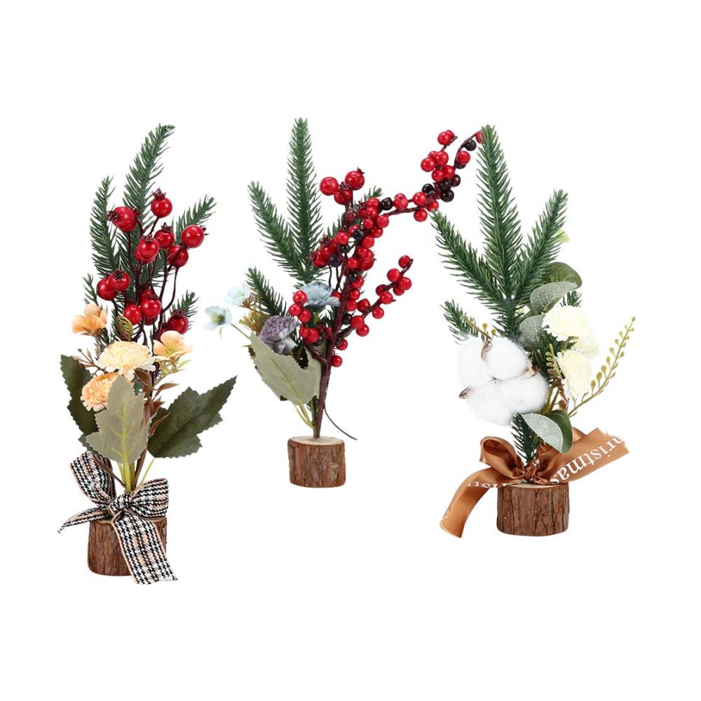 Festliche Atmosphäre im Handumdrehen 3-teiliger Mini-Weihnachtsbaum-Satz für stilvolle saisonale Dekoration. Kunstvoll gestaltet für Desktop Wohnzimmer und festliche Events
