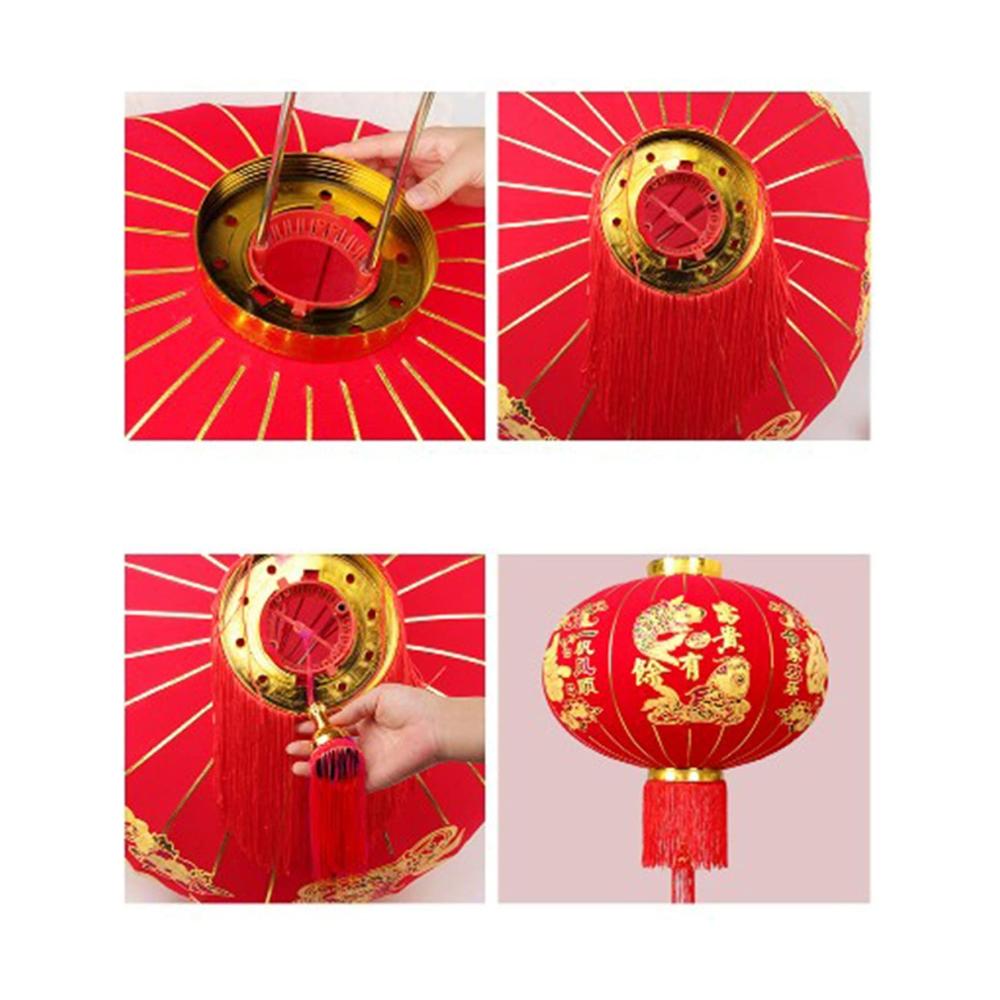 Erleuchten Sie Ihr Fest 2er-Set 58 cm Papierlaternen mit Flocking-Tuch - Perfekte chinesische Frühlingsfestdekoration in Rot