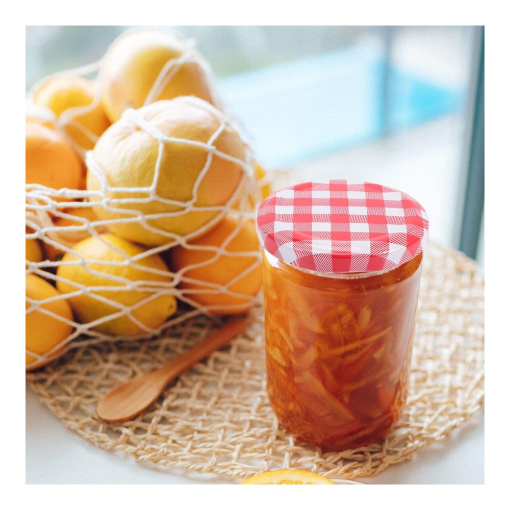 40er Packung Gingham Marmeladenglas Deckel – Versiegeln & Frische bewahren | Geteilte Deckel Breite Öffnung | Perfekt für Konservieren Mahlzeitenvorbereitung & mehr
