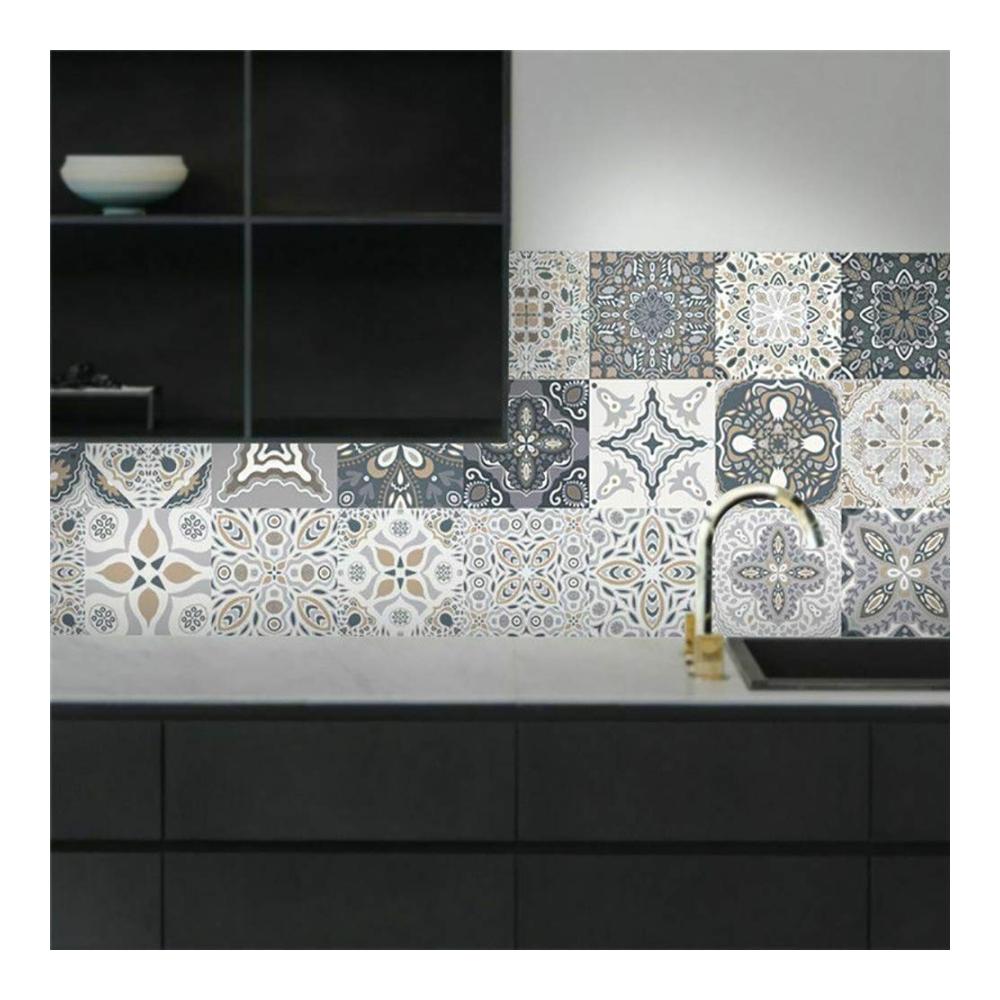 Verleihen Sie Ihrer Küche Glanz 24er-Set Marokkanische Fliesenaufkleber 15×15cm - Selbstklebende Mosaikfliesen für eine stilvolle Wandgestaltung - Dekorative Klebefliesen für Ihr Zuhause