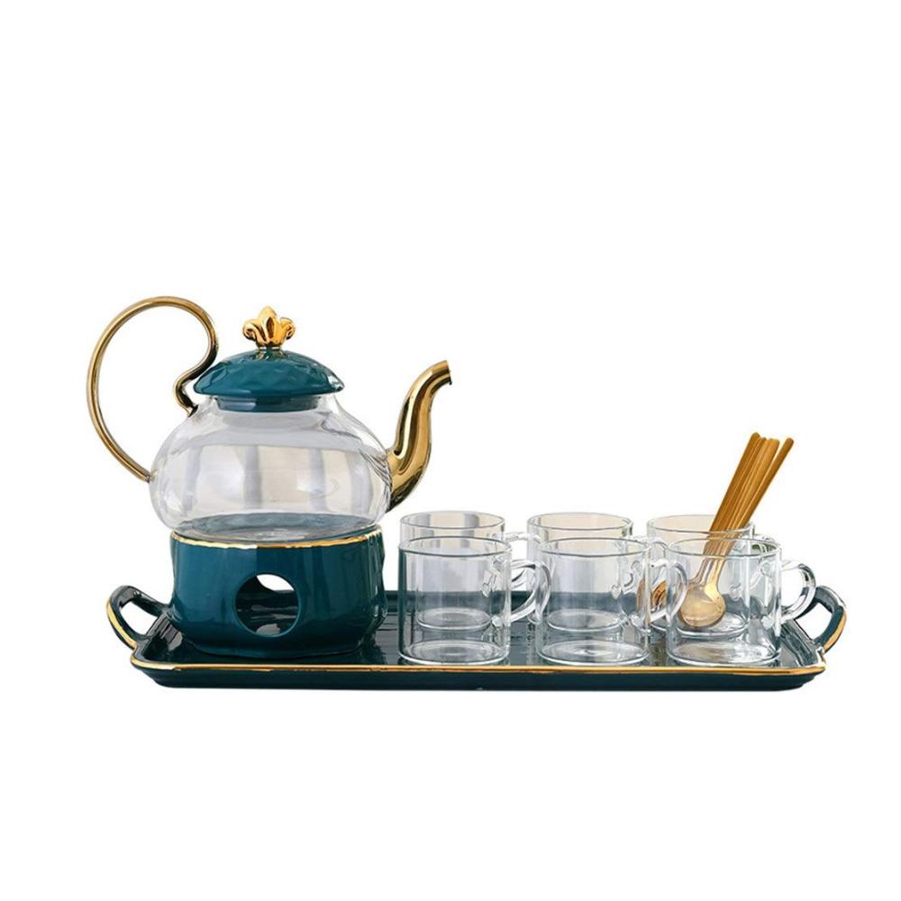 Kaffeegenuss deluxe 14-teiliges Set nordischer Goldstil Kaffee- & Teegläser inkl. Keramik-Teetassen. Perfekt für gemütliche Momente