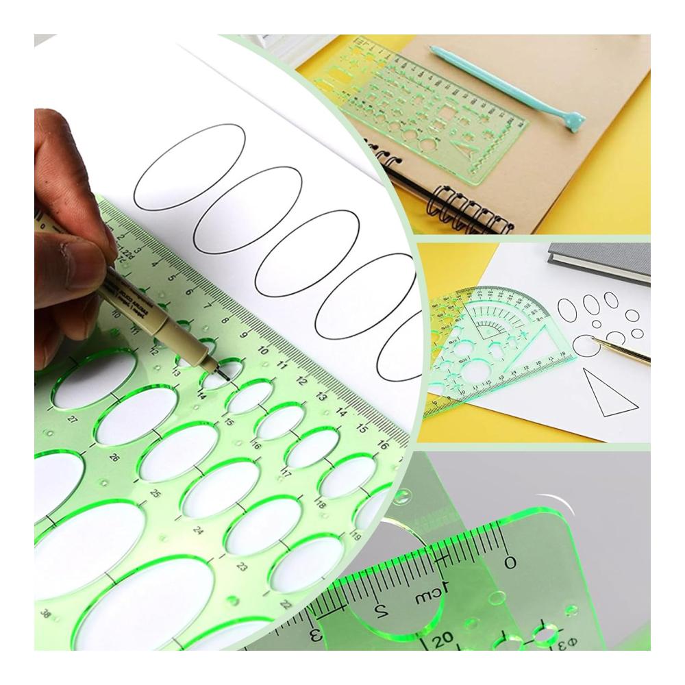 Entdecken Sie 6 Stück Kreisschablonen zum Zeichnen & Typografiezubehör - Multifunktionale Rundschablonen für präzise Linien Quilling Kunstprojekte und mehr. Perfektes Kunststoff-Zubehör für kreative Köpfe