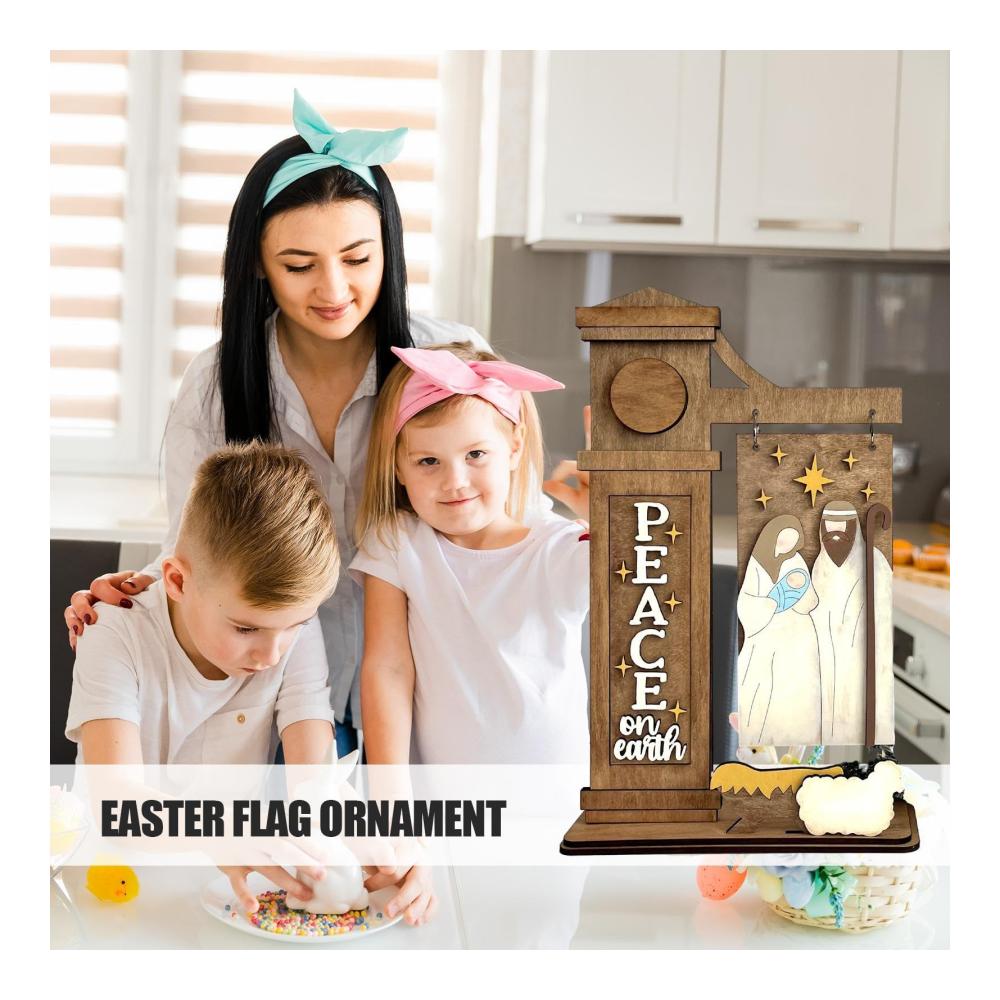 Osterhase Holz Stanzverzierungen | Scrapbooking Tischdeko | Rustikale Bauernhaus Osterdekoration für Frühling und Ostern (Weiß-Holzfarbe) Holzornament Hase zum Basteln - Bunte Hasenfigur