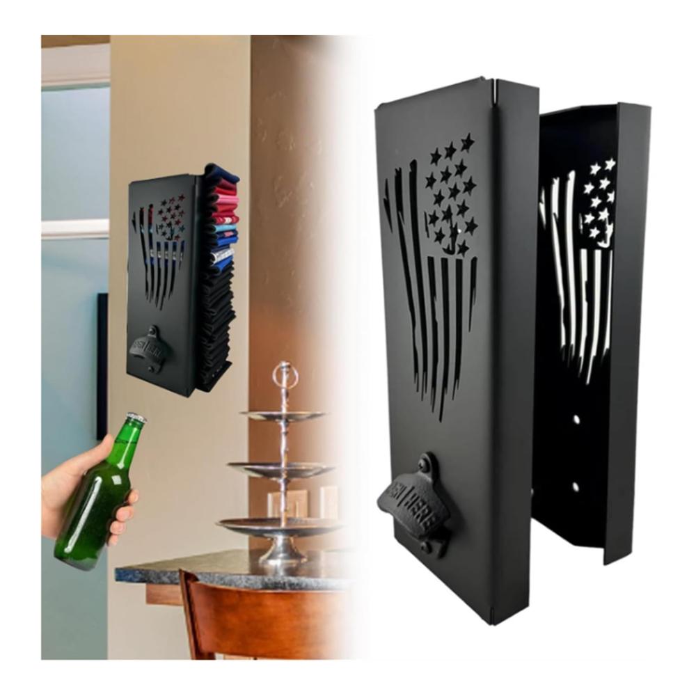 Entdecken Sie den ultimativen 2-in-1 Dosenkühlerhalter und Flaschenöffner 2023 für Ihre Hausbar! Wandmontiertes Design in 5 attraktiven Farben