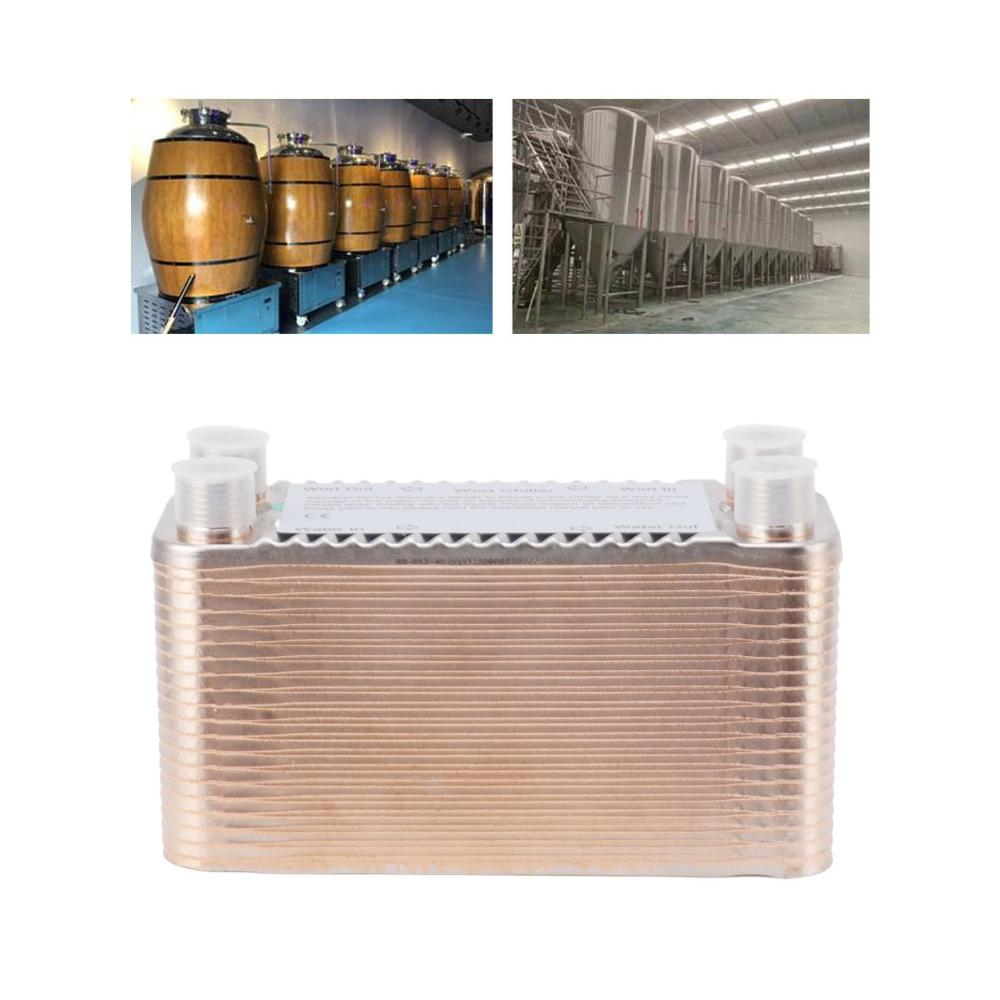 Edelstahl Gegenstromkühler mit NPT1/2-Gewinde | Abkühlgitter für Warmwasserbereitung | Hocheffizienter 40-Platten-Wärmetauscher