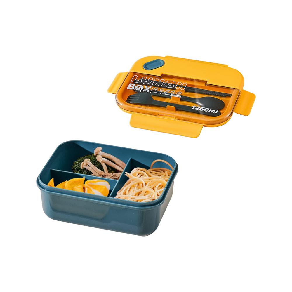 Entdecken Sie die Vielfalt 1250ml Bento Box für Kinder und Erwachsene – Praktische Lunchbox mit Fächern Besteck und Mikrowellen-Spülmaschinenfreundlichkeit – Perfekte Brotdose für Männer und Frauen