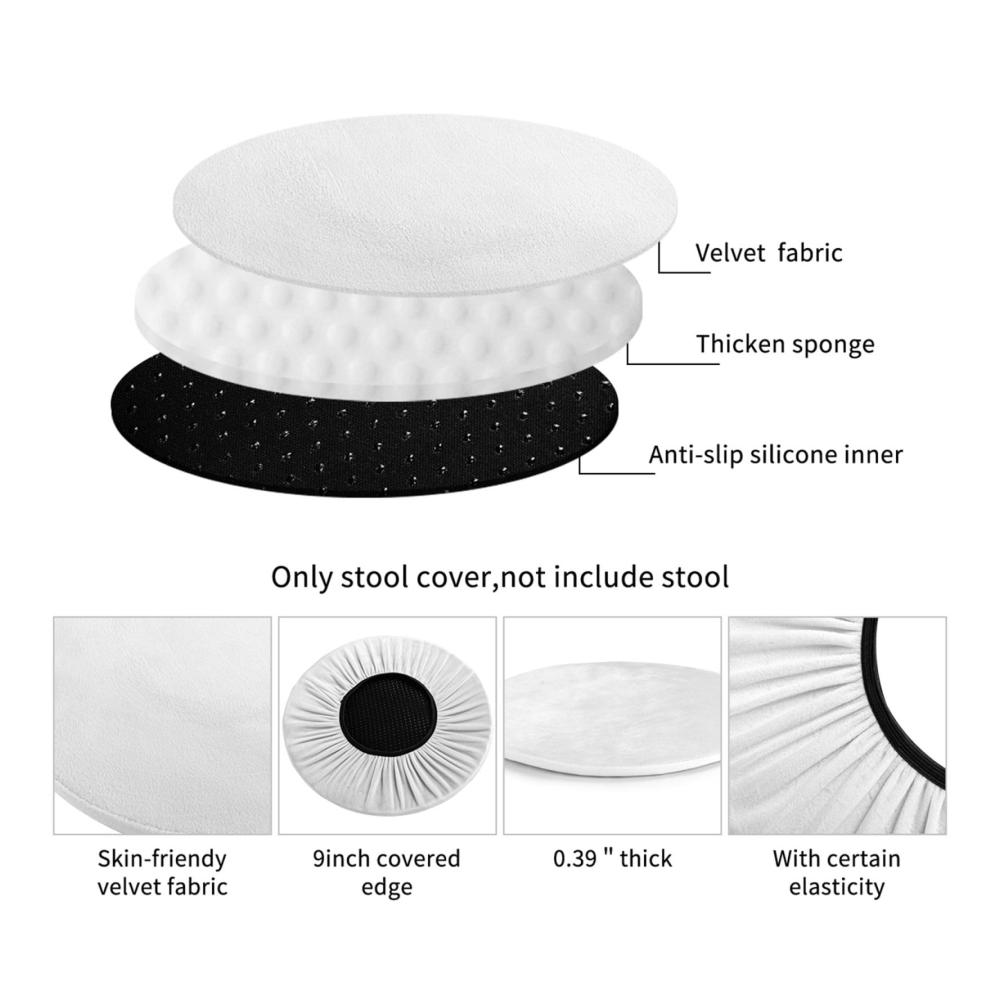 Komfortables Weihnachtsdesign Elastische Hussen für runde Barhocker - Stretch-Sitzauflagen mit rutschfester Rückseite - Waschbarer Überwurf für festliche Atmosphäre - 4er Set