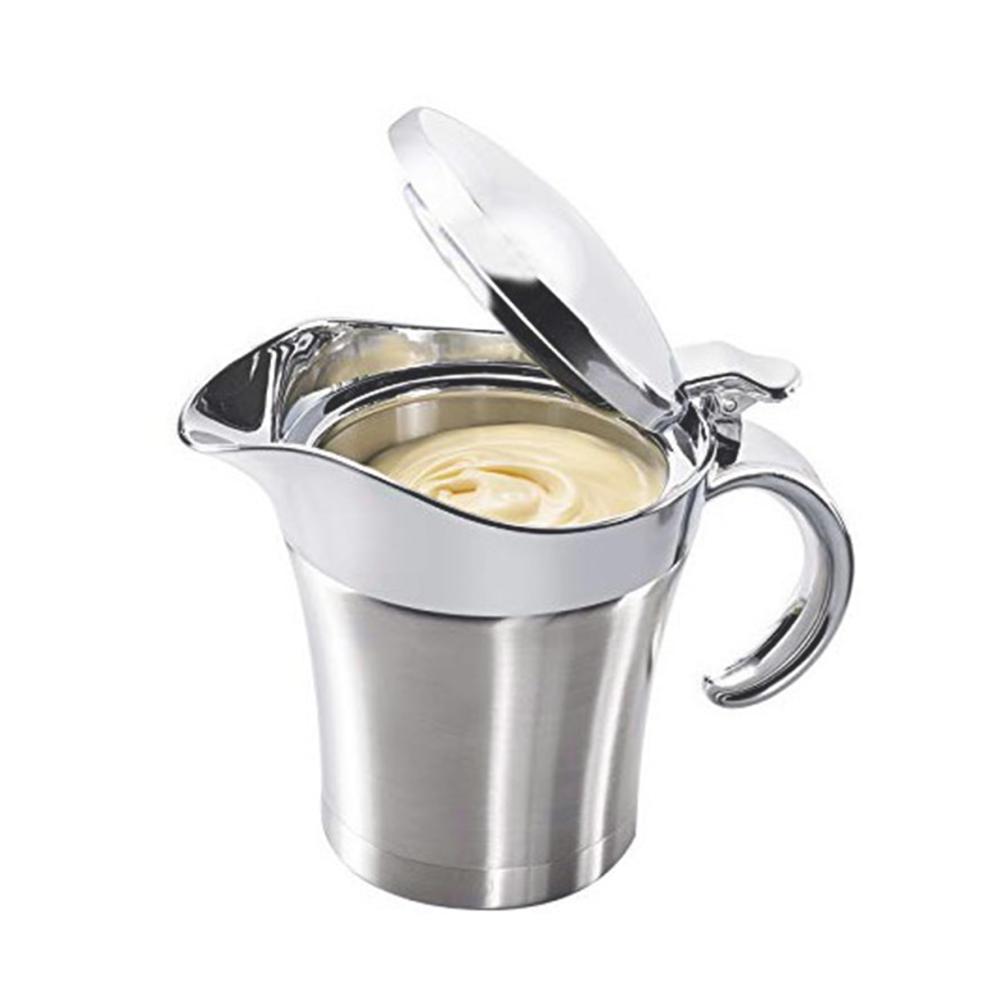 Isolierter Soßenkrug aus Edelstahl - Tragbarer hitzebeständiger Dressingkrug für festliche Anlässe. Leichter Krug für flüssige Gewürze perfekt für Weihnachtsessen mit der Familie. Premium Serviergeschirr für anspruchsvolle Saucen
