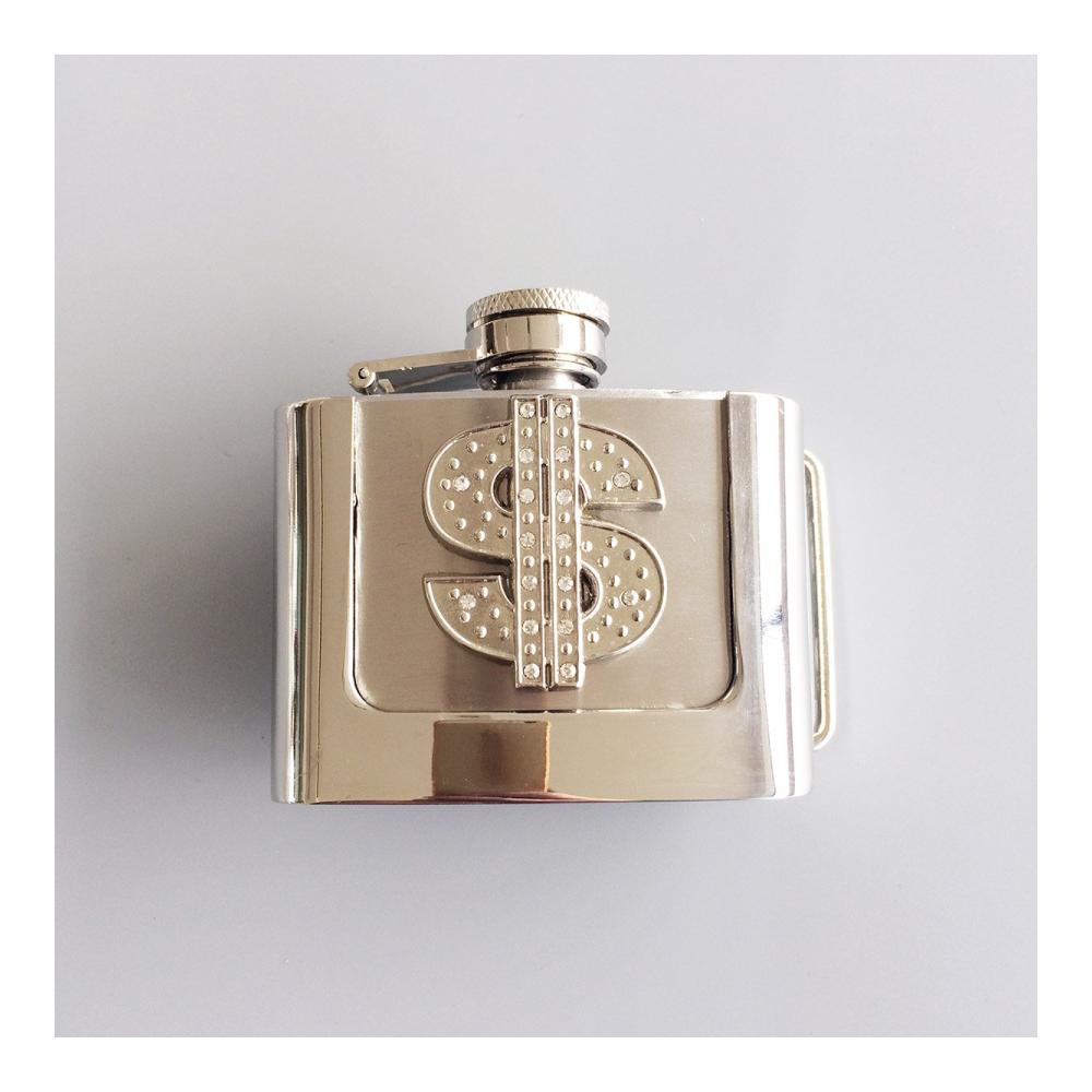 Entdecken Sie den Glanz mit unserer Jean Friend Rhinestone Gürtelschnallen - US Dollar Sign Design! Stilvolle 2-Unzen-Edelstahl-Flachmann-Gürtelschnalle für den ultimativen Flair. Einzigartig und praktisch - Ihr neues Must-Have-Accessoire