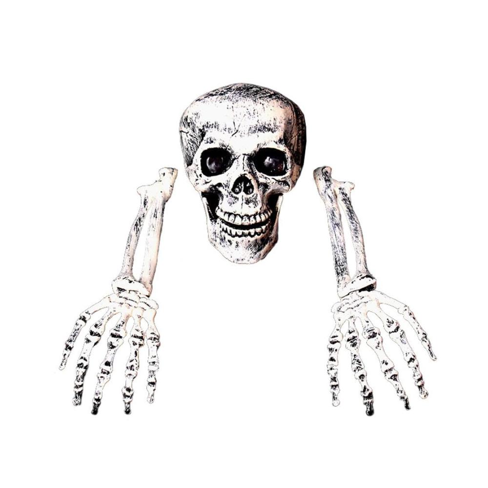 Partyfotoautomat Zubehör 10-teiliges Halloween-Skelett-Dekorset - Für unvergessliche Fotos! Kunststoffschädel Knochen und Grabstein für gruselige Gartenpartys