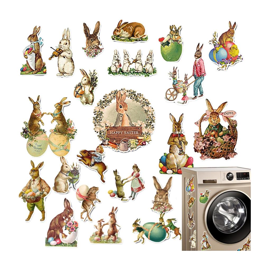 Verzaubern Sie Ihren Kühlschrank! ZAGARO Ostern Magnete Set – 22 niedliche Hasenmagnete & Eier-Aufkleber – Dekorative Osterhasen für metallische Oberflächen – Ideal für Festlichkeiten & Dekoration