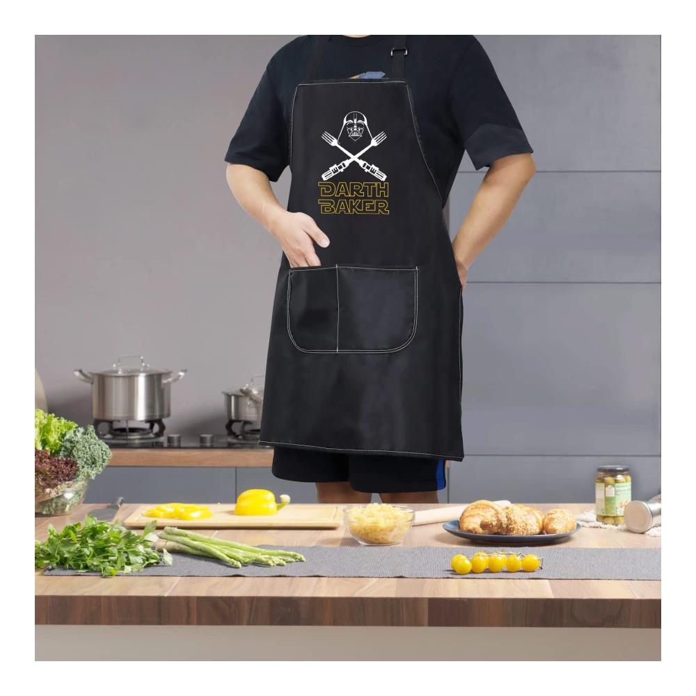 Darth Baker Schürze – Geniale Geschenkidee für echte Darth Fans! Verstellbare Küchenschürze mit Tasche zum Backen Kochen & Grillen. Star Wars Style