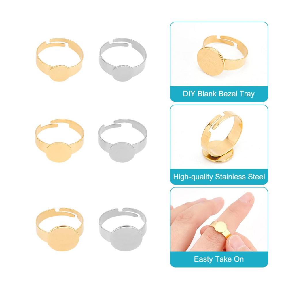 24er Set Ringel Verstellbare Ringbasis aus 304-Edelstahl in Mixfarben – Perfekt für DIY-Ringe und Schmuckherstellungszubehör