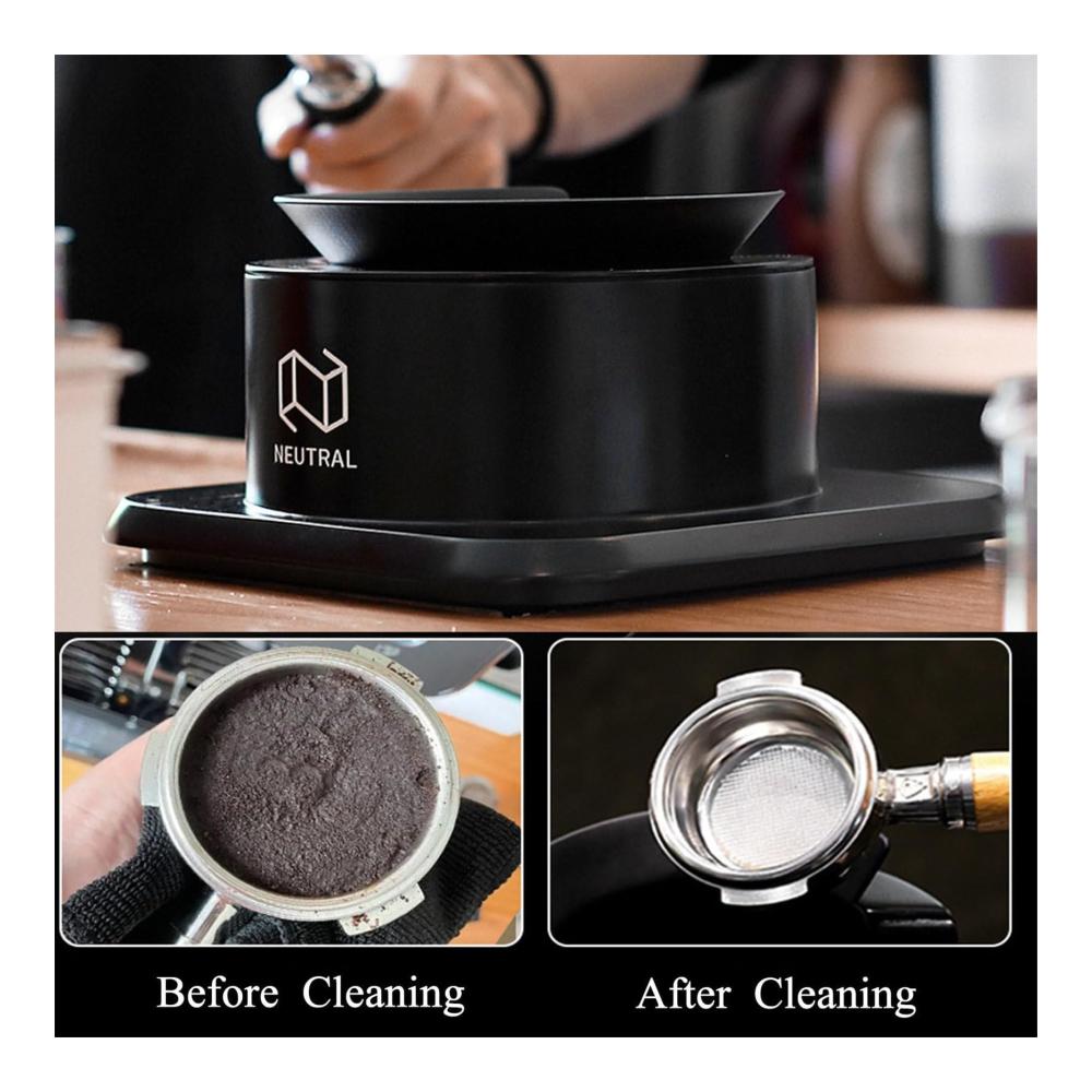 Elektrischer Pinselreiniger für Espresso-Maschinengriffe & Siebträger - Mit Acryleimer & 3 Bürstenköpfen