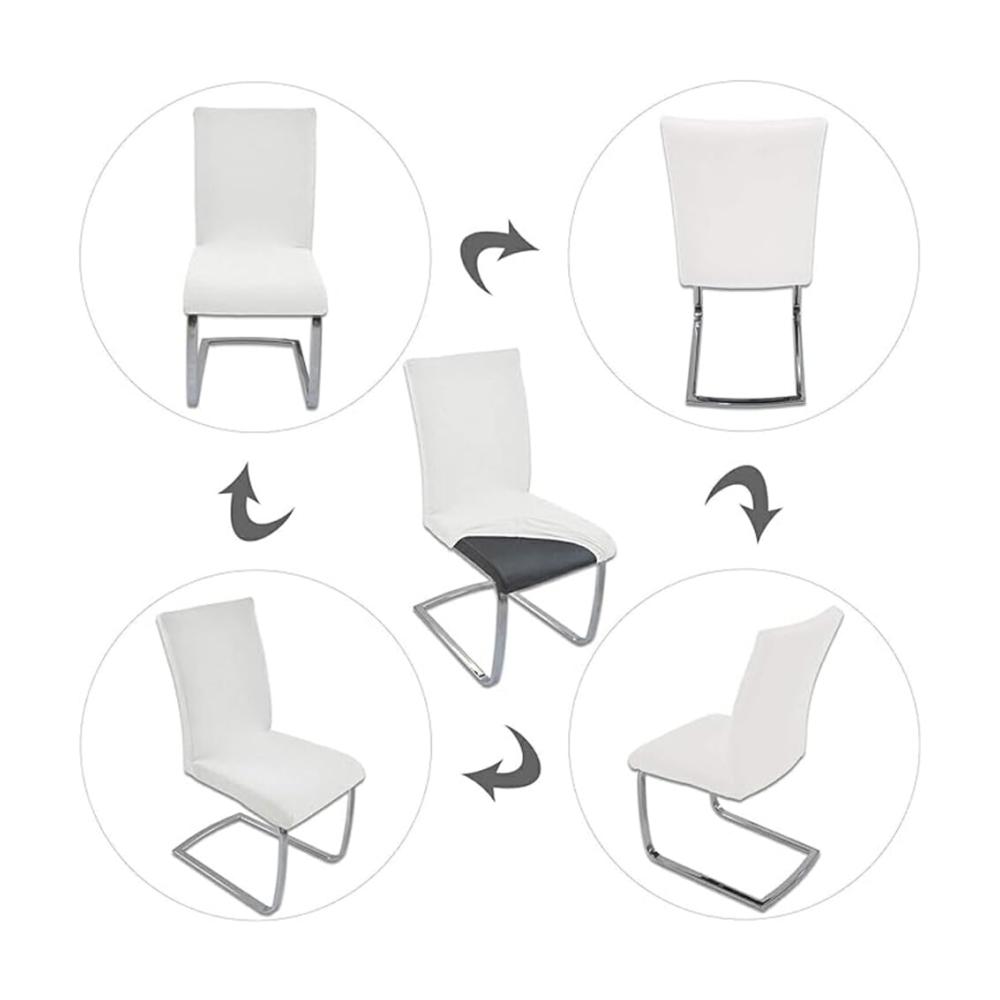 6er Set Stuhlhussen Universal Stretch-Passform für Esszimmer Leicht zu Reinigen Hochwertiges Polyester Vielseitig Einsetzbar Ideal für J