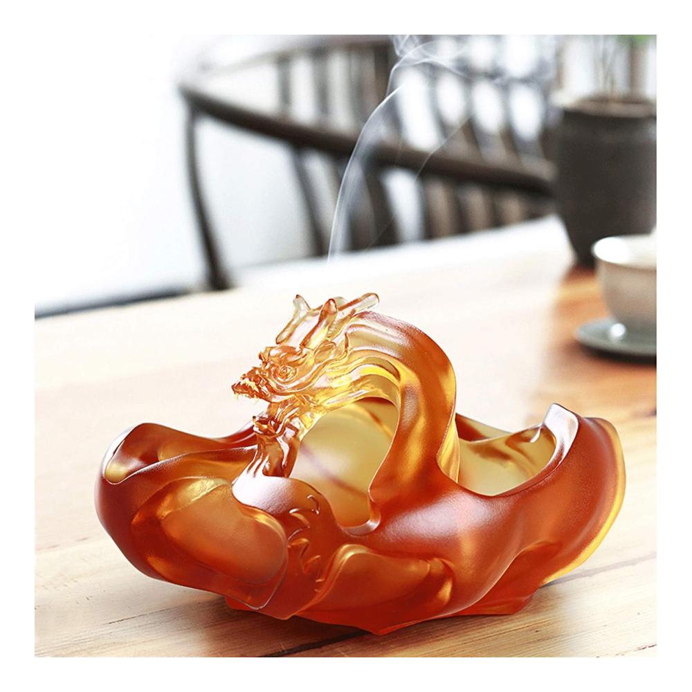 Exklusiver Kristall-Aschenbecher aus Metall für Zuhause Büro & mehr – Kreative Glas-Designs – Stilvoller Schreibtisch-Aschenbecher 145 cm groß – Ideal für Wohnzimmer! Keramischer Asche inklusive