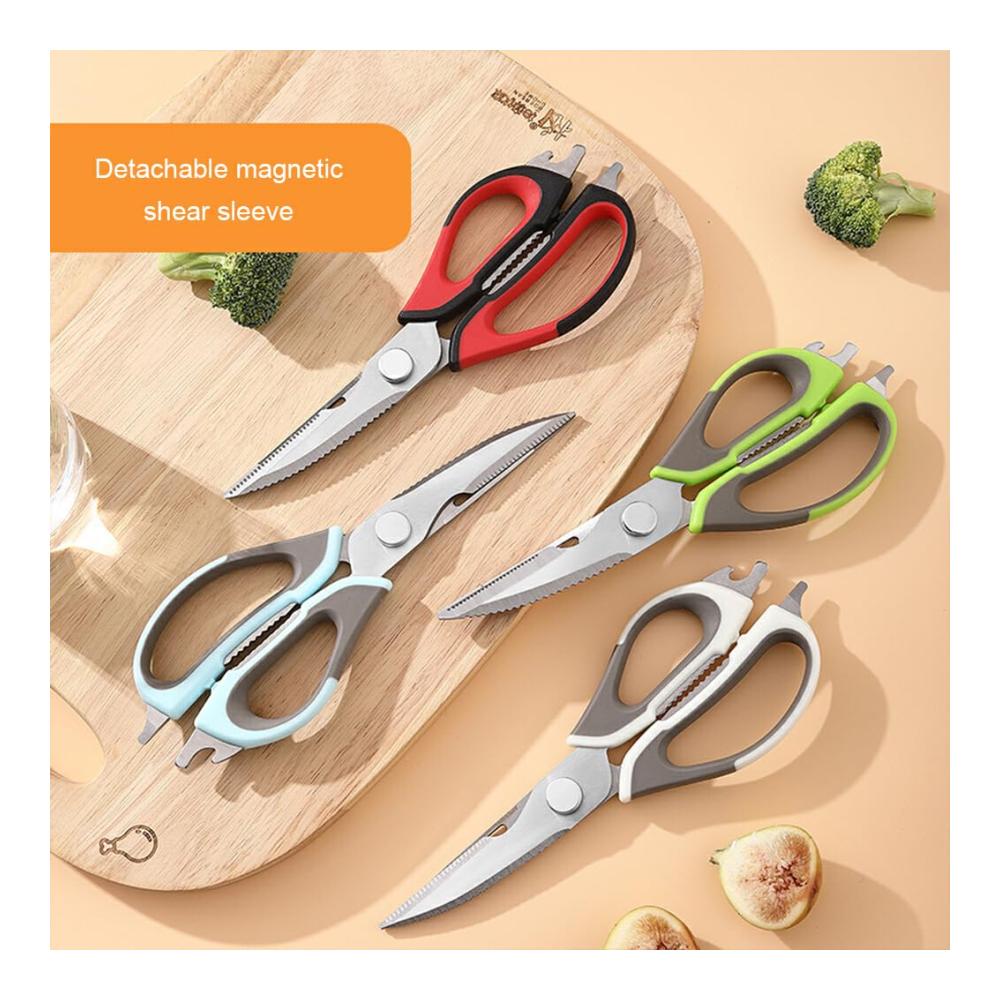 Küchenschere Set mit magnetischem Messer | Multifunktionale Hühnerknochenschere | Abnehmbar und leicht zu reinigen | Kochzubehör für vielseitige Anwendungen in Rot und Schwarz | Perfekt für die Küche zu Hause