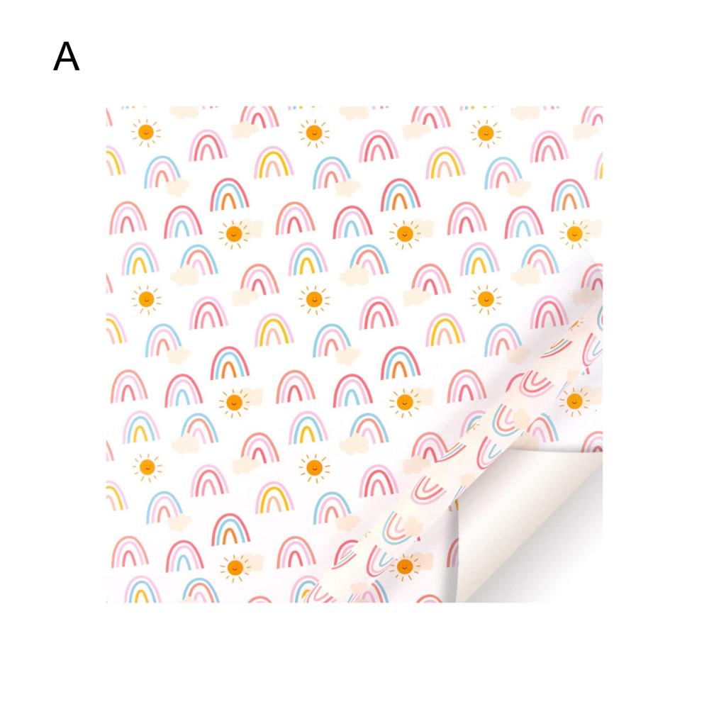 Bucheinband Papier Set – Liebevoll gestaltete Regenbogenmuster für kreative Projekte – Rechteckige Dekorpapiere für Festivals 50 x 70 cm – Dekorieren Sie stilvoll