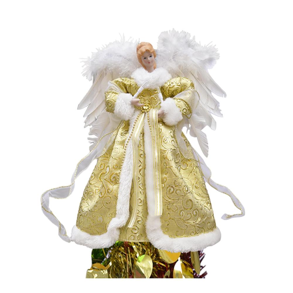 Erleuchten Sie Ihre Festtage mit der strahlenden Spitze 126-Zoll-Engelfigur mit beleuchteten Flügeln und Glöckchen. Perfekte Weihnachtsbaumspitze für Feiern und Innenräume