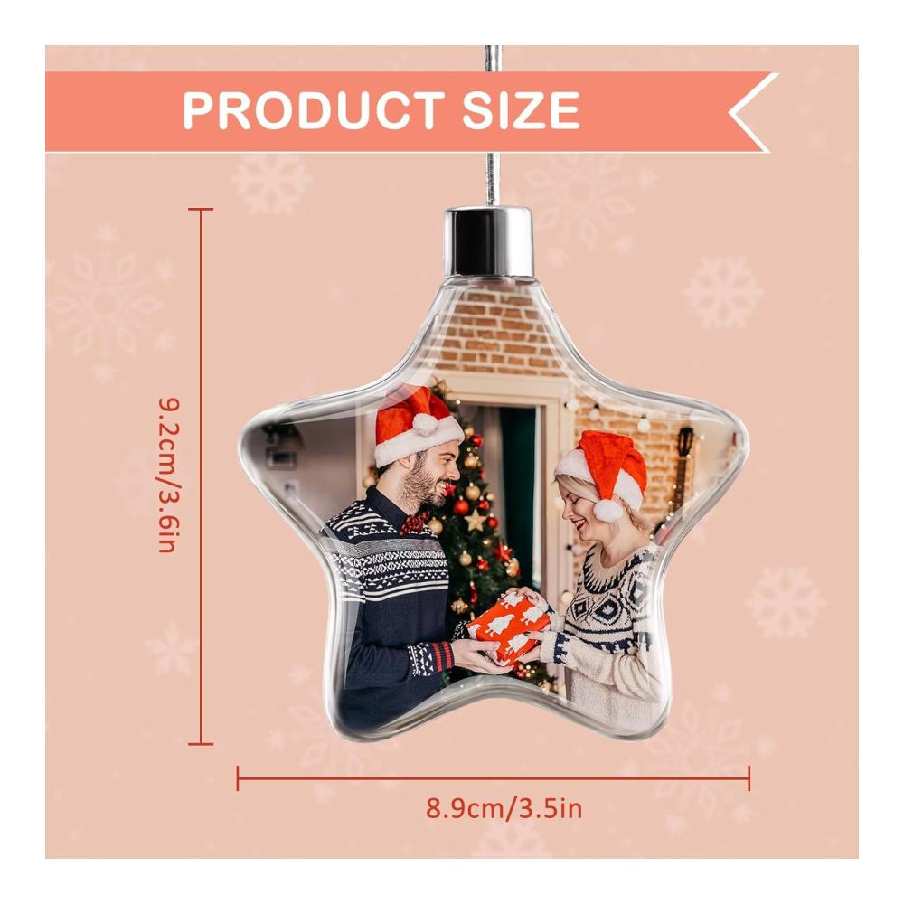 Doppelpack Personalisierte Fotokugeln Weihnachtsschmuck 2023 - Benutzerdefinierte Bilder - Ornamente für Weihnachtsbäume - Ideales Geschenk für Mutter