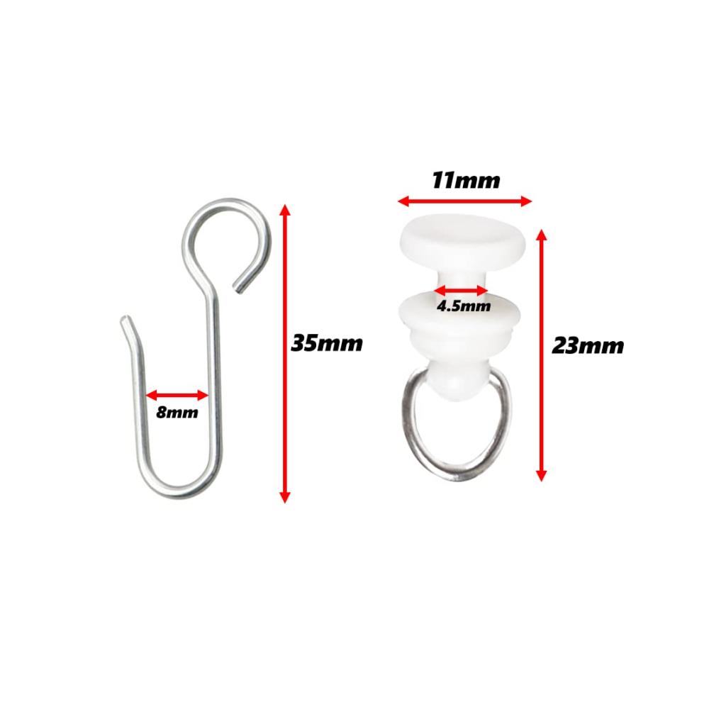 Erleichtern Sie Ihren Vorhangwechsel mit Csirnto Gleiter Curtain Hooks! 45 Stück Weiß Kunststoff Vorhang Haken mit Ring für mühelose Gardinenbewegung. Praktisches Set für Vorhangschienen -rollen und -röllchen. Genießen Sie reibungsloses Öffnen und Schließen Ihrer Vorhänge